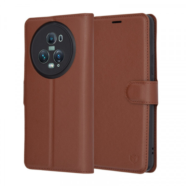 Husa pentru Honor Magic5 Pro, Techsuit, Leather Folio, Maro