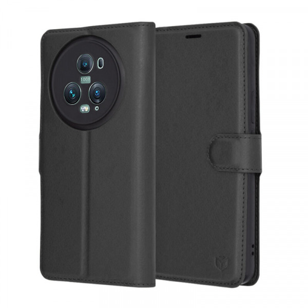 Husa pentru Honor Magic5 Pro, Techsuit, Leather Folio, Neagra