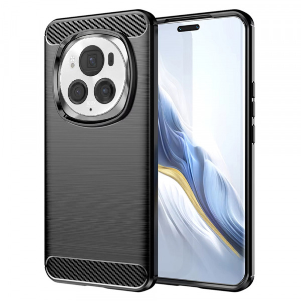 Husa pentru Honor Magic6 Pro, Techsuit, Carbon, Neagra