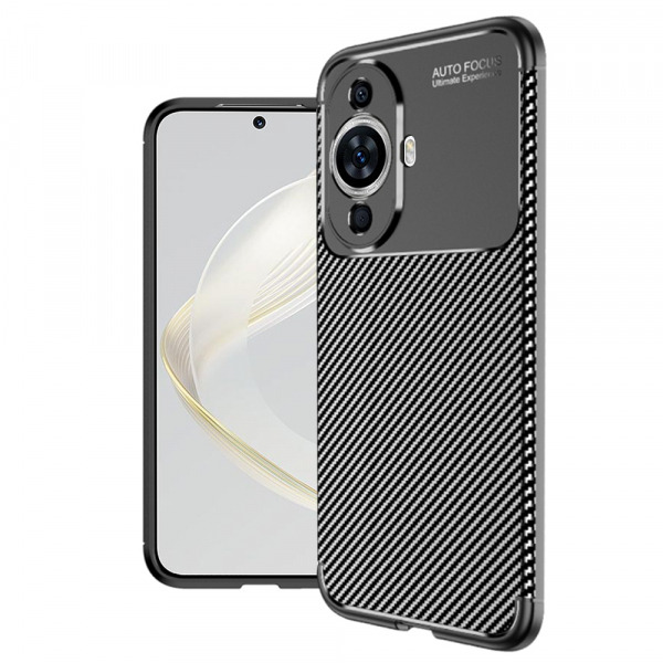 Husa pentru Huawei nova 12s / nova 11, Techsuit, CarbonFiber, Neagra