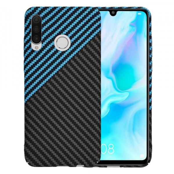 Husa pentru Huawei P30 lite New Edition / P30 lite, Techsuit, Carbonite FiberShell, Neagra Bleu
