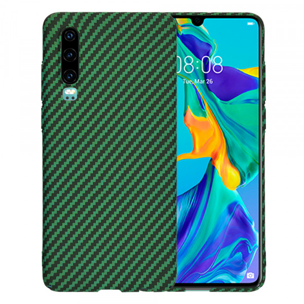 Husa pentru Huawei P30, Techsuit, Carbonite FiberShell, Verde