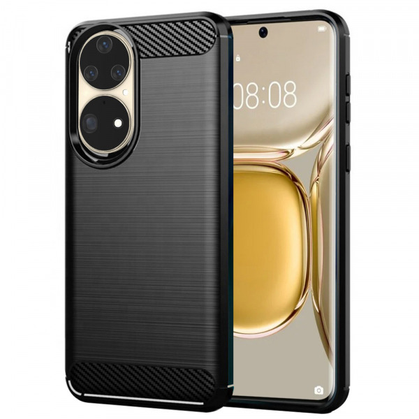 Husa pentru Huawei P50 Pro, Techsuit, Carbon, Neagra
