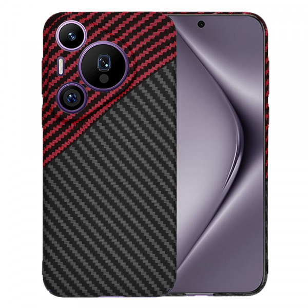 Husa pentru Huawei Pura 70 Pro, Techsuit, Carbonite FiberShell, Neagra Rosie