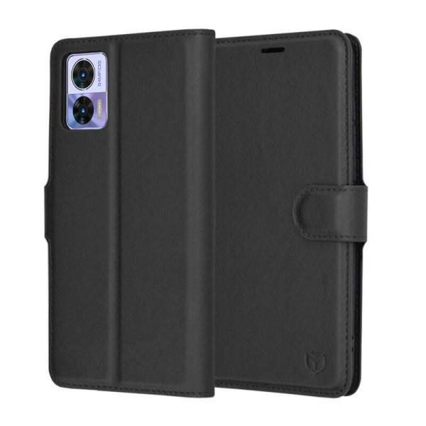 Husa pentru Motorola Edge 30 Neo, Techsuit, Leather Folio, Neagra
