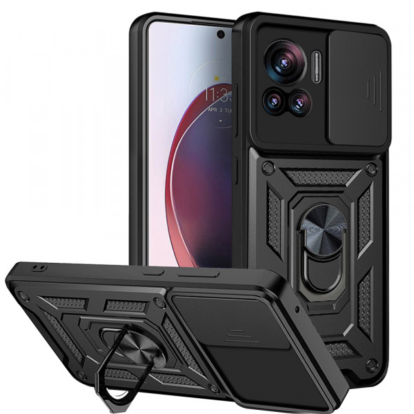 Husa pentru Motorola Edge 30 Ultra, Techsuit, CamShield, Neagra