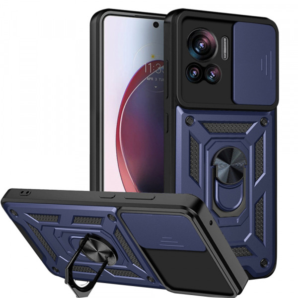 Husa pentru Motorola Edge 30 Ultra, Techsuit, CamShield, Albastra