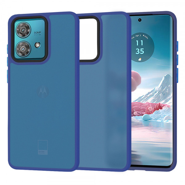 Husa pentru Motorola Edge 40 Neo, Techsuit, HaloFrost, Bleumarin