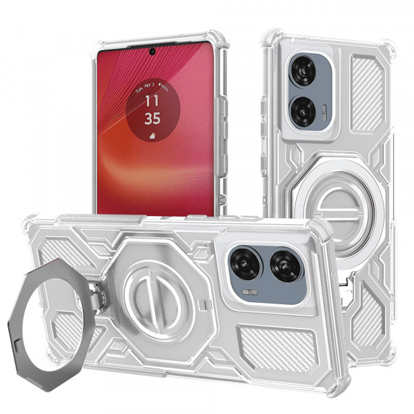 Husa pentru Motorola Edge 50 Fusion, Techsuit, Carbon Shield Pro, Alba