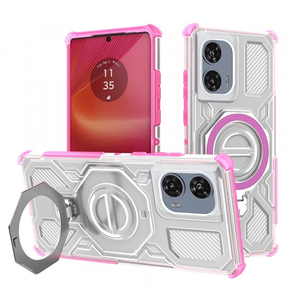 Husa pentru Motorola Edge 50 Fusion, Techsuit, Carbon Shield Pro, Roz