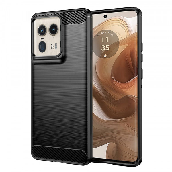 Husa pentru Motorola Edge 50 Ultra, Techsuit, Carbon, Neagra