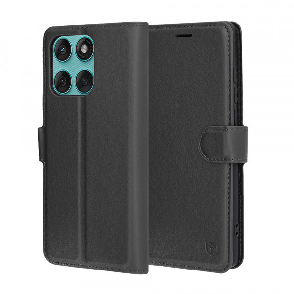 Husa pentru Motorola Edge 60 Fusion / Edge 60, Techsuit, Leather Folio, Neagra