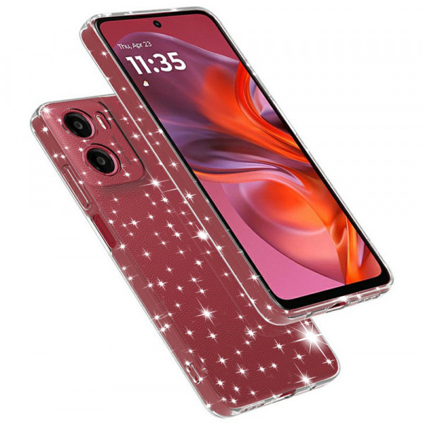 Husa pentru Motorola Moto E15 / G05, Techsuit, SparkleSkin, Transparenta