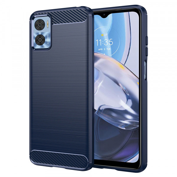 Husa pentru Motorola Moto E22i / E22, Techsuit, Carbon, Albastra