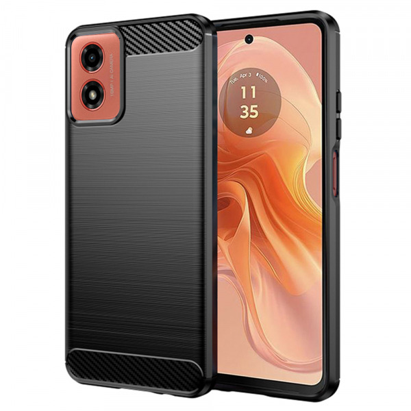 Husa pentru Motorola Moto G04s / E14 / G24 Power / G04 / G24, Techsuit, Carbon, Neagra