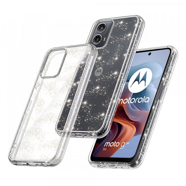 Husa pentru Motorola Moto G45 / G34, Techsuit, SparkleSkin, Transparenta