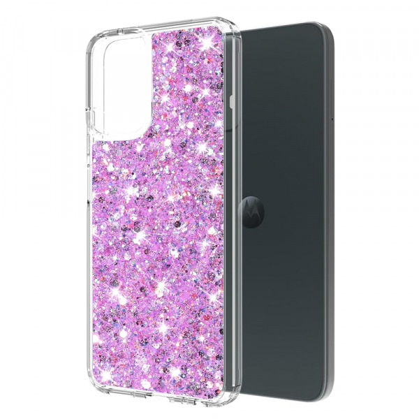 Husa pentru Motorola Moto G45 / G34, Techsuit, Sparkly Glitter, Magenta