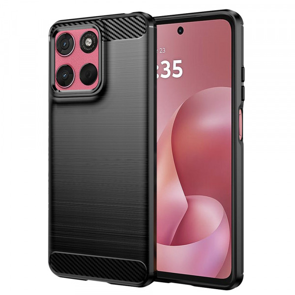 Husa pentru Motorola Moto G67 Power / G57 Power, Techsuit, Carbon, Neagra