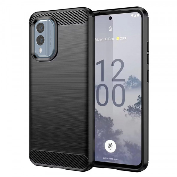 Husa pentru Nokia X30, Techsuit, Carbon, Neagra