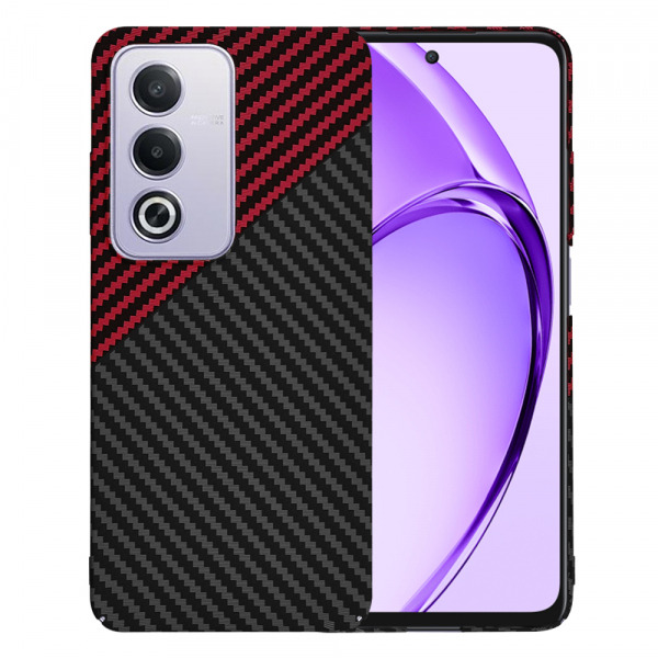 Husa pentru Oppo A80, Techsuit, Carbonite FiberShell, Neagra Rosie
