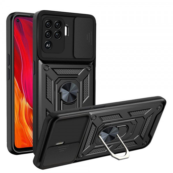 Husa pentru Oppo A94 / Reno5 Lite, Techsuit, CamShield, Neagra