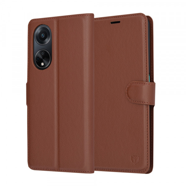 Husa pentru Oppo A98, Techsuit, Leather Folio, Maro