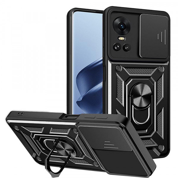 Husa pentru Oppo Reno10 / Reno10 Pro, Techsuit, CamShield, Neagra
