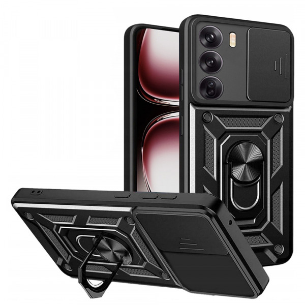 Husa pentru Oppo Reno12 Pro, Techsuit, CamShield, Neagra