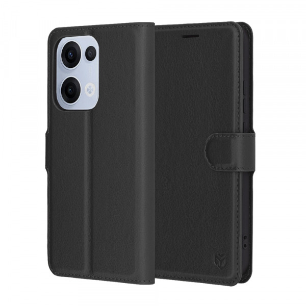 Husa pentru Oppo Reno13, Techsuit, Leather Folio, Neagra