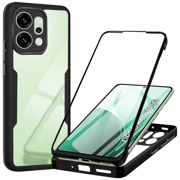 Husa pentru Oppo Reno14, Techsuit, ColorVerse 360, Neagra