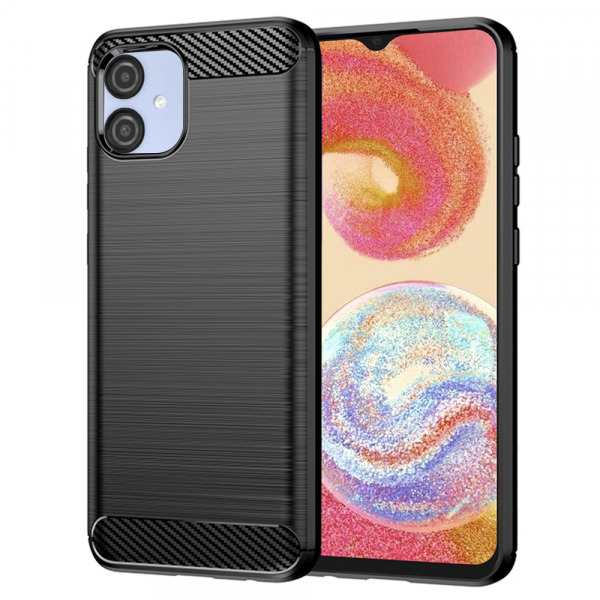 Husa pentru Samsung Galaxy A04e A042 / M04 M045, Techsuit, Carbon, Neagra