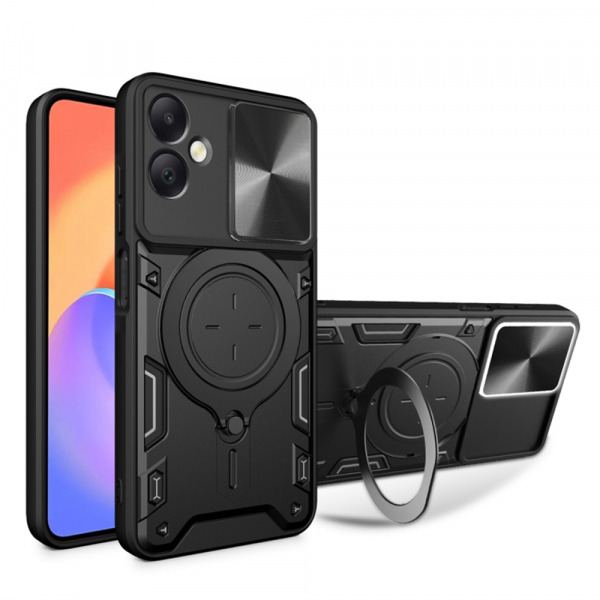 Husa pentru Samsung Galaxy A06 A065, Techsuit, CamGuard Pro, Neagra