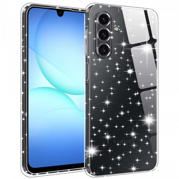 Husa pentru Samsung Galaxy A18 5G A186 / A18 4G A185 / F17 / M17 / A17 4G A175, Techsuit, SparkleSkin, Transparenta