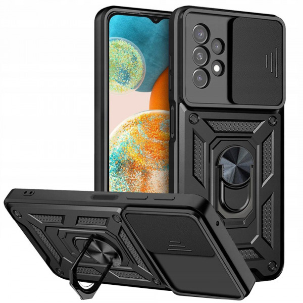 Husa pentru Samsung Galaxy A23 5G A236 / A23 A235, Techsuit, CamShield, Neagra