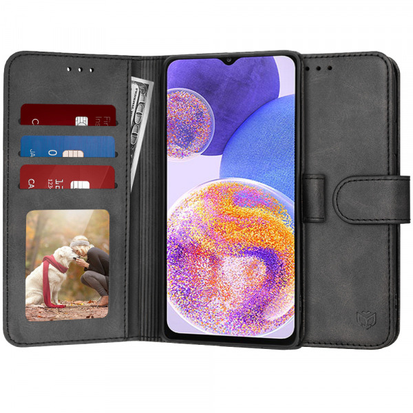 Husa pentru Samsung Galaxy A23 5G A236 / A23 A235, Techsuit, Diary Book, Neagra