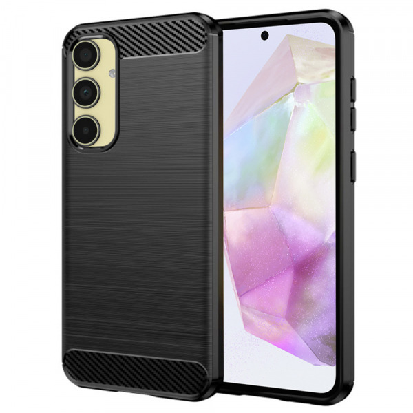 Husa pentru Samsung Galaxy A35 5G A356, Techsuit, Carbon, Neagra