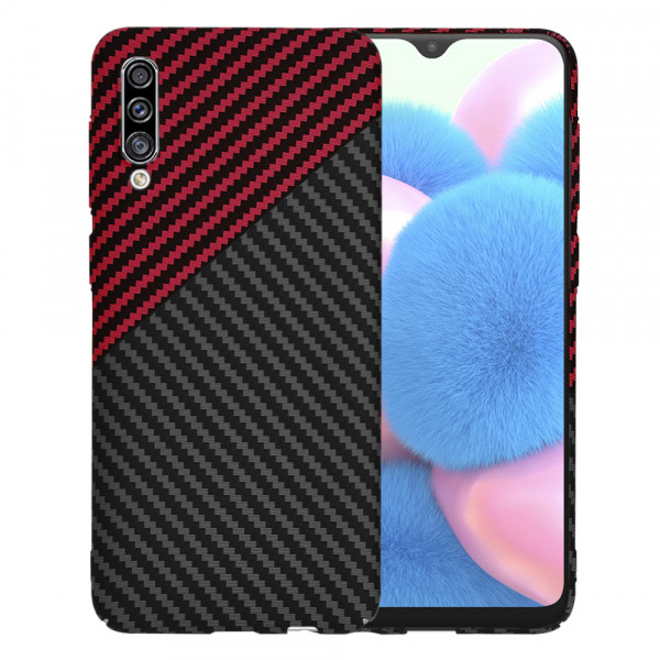 Husa pentru Samsung Galaxy A50s A507 / A30s A307 / A50 A505, Techsuit, Carbonite FiberShell, Neagra Rosie