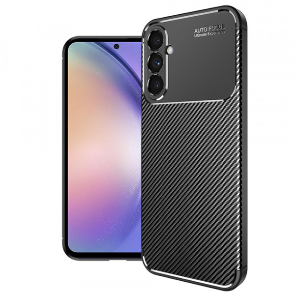 Husa pentru Samsung Galaxy A54 A546, Techsuit, CarbonFiber, Neagra