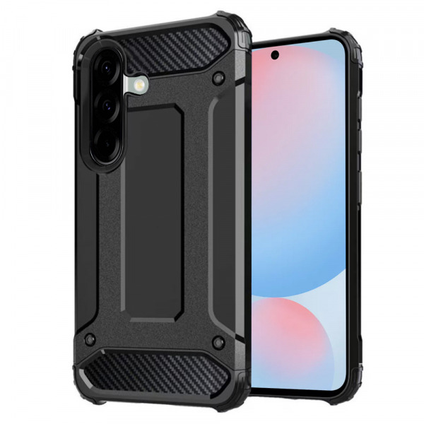 Husa pentru Samsung Galaxy A56 A566, Techsuit, Hybrid Armor, Neagra
