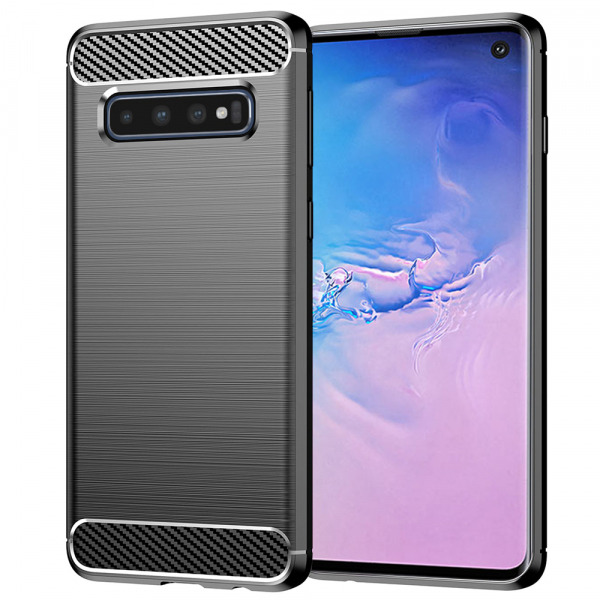 Husa pentru Samsung Galaxy S10 G973, Techsuit, Carbon, Neagra