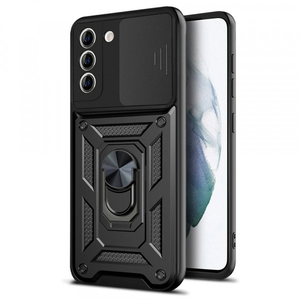 Husa pentru Samsung Galaxy S21+ 5G G996, Techsuit, CamShield, Neagra