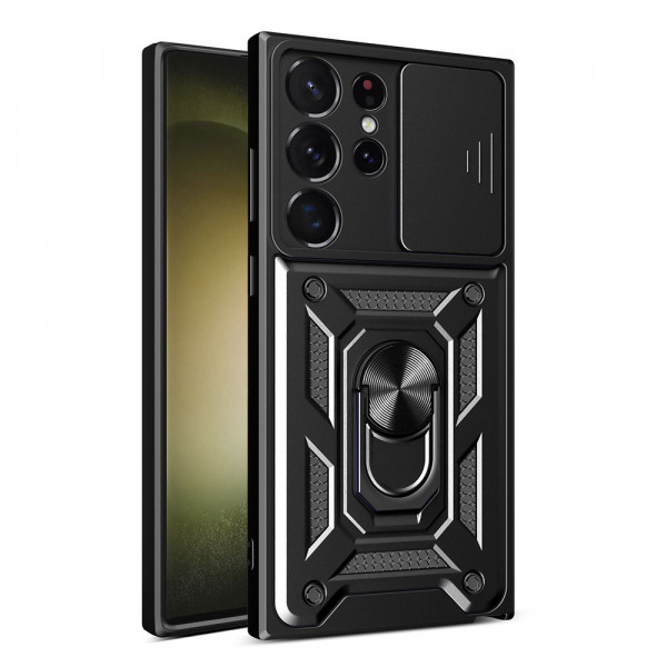 Husa pentru Samsung Galaxy S23 Ultra S918, Techsuit, CamShield, Neagra