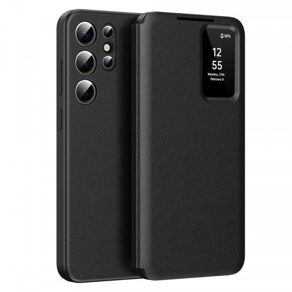 Husa pentru Samsung Galaxy S23 Ultra S918, Techsuit, SmartView, Neagra