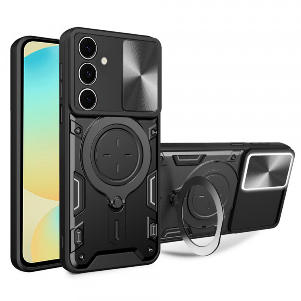 Husa pentru Samsung Galaxy S24 FE S721, Techsuit, CamGuard Pro, Neagra