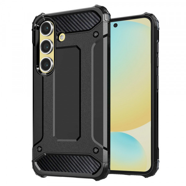 Husa pentru Samsung Galaxy S24 FE S721, Techsuit, Hybrid Armor, Neagra