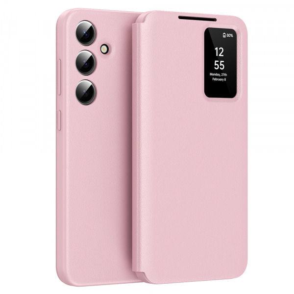 Husa pentru Samsung Galaxy S24 S921, Techsuit, SmartView, Roz