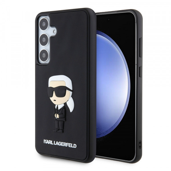 Husa pentru Samsung Galaxy S24+ S926, Karl Lagerfeld, 3D Rubber Ikonik Karl, Neagra