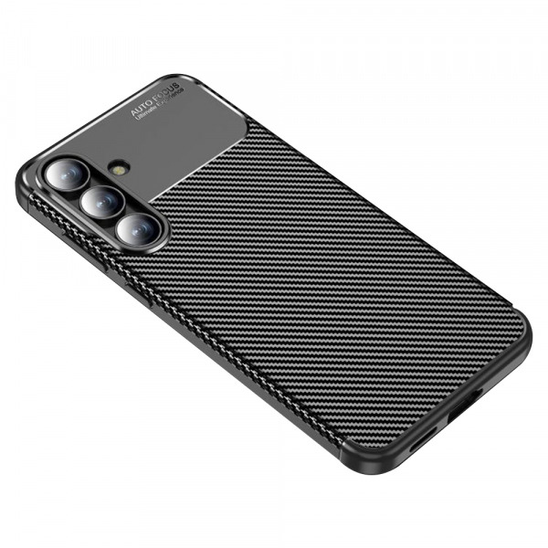Husa pentru Samsung Galaxy S25 FE, Techsuit, CarbonFiber, Neagra