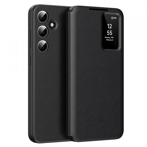 Husa pentru Samsung Galaxy S25 S931, Techsuit, SmartView, Neagra