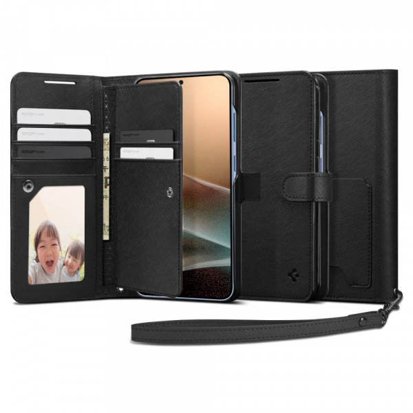 Husa pentru Samsung Galaxy S25+ S936, Spigen, Wallet S, Neagra ACS09125